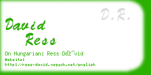 david ress business card